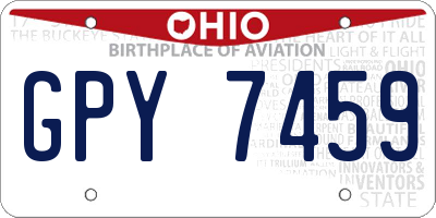 OH license plate GPY7459