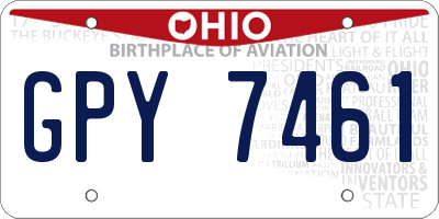 OH license plate GPY7461