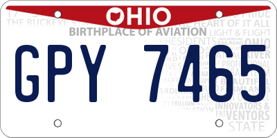 OH license plate GPY7465
