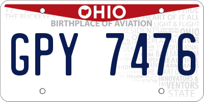 OH license plate GPY7476