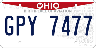 OH license plate GPY7477