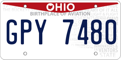 OH license plate GPY7480