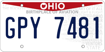 OH license plate GPY7481