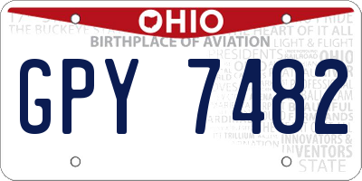 OH license plate GPY7482