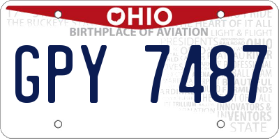 OH license plate GPY7487