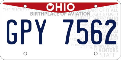 OH license plate GPY7562