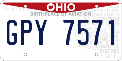 OH license plate GPY7571