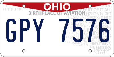 OH license plate GPY7576