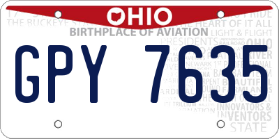 OH license plate GPY7635