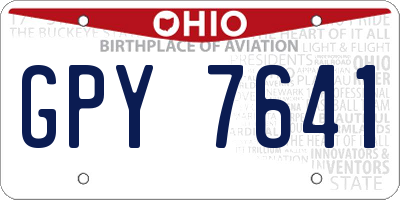 OH license plate GPY7641