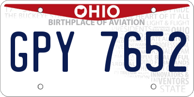 OH license plate GPY7652