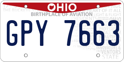 OH license plate GPY7663
