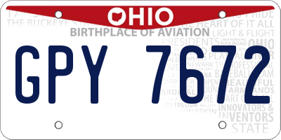 OH license plate GPY7672