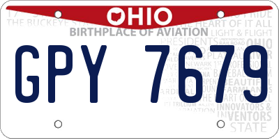 OH license plate GPY7679