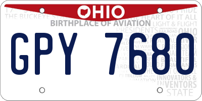 OH license plate GPY7680