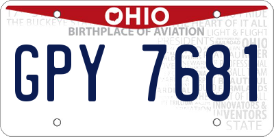 OH license plate GPY7681