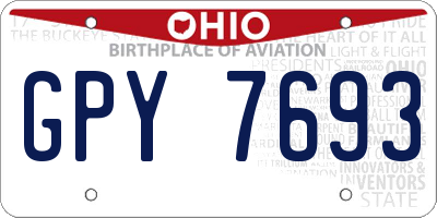 OH license plate GPY7693