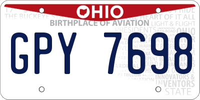 OH license plate GPY7698