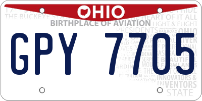 OH license plate GPY7705