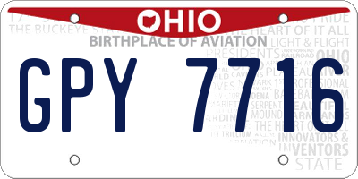 OH license plate GPY7716