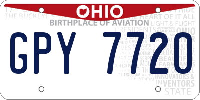 OH license plate GPY7720
