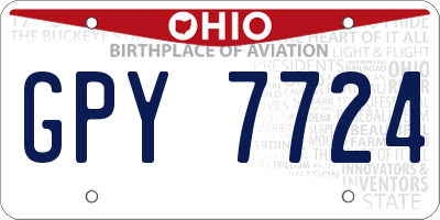 OH license plate GPY7724