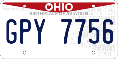 OH license plate GPY7756