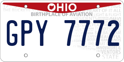 OH license plate GPY7772