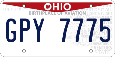 OH license plate GPY7775