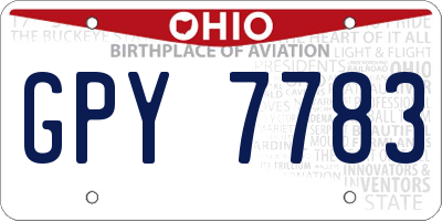 OH license plate GPY7783