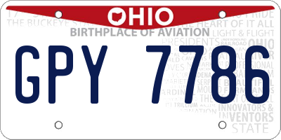 OH license plate GPY7786