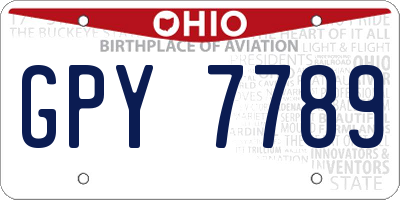 OH license plate GPY7789