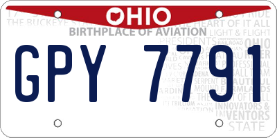 OH license plate GPY7791