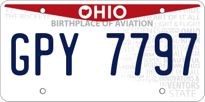 OH license plate GPY7797