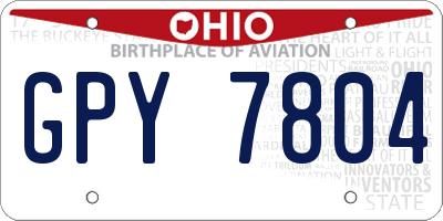 OH license plate GPY7804