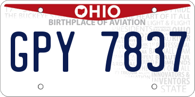 OH license plate GPY7837