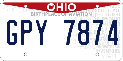 OH license plate GPY7874