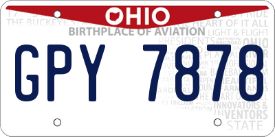 OH license plate GPY7878