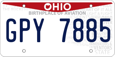 OH license plate GPY7885