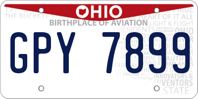 OH license plate GPY7899