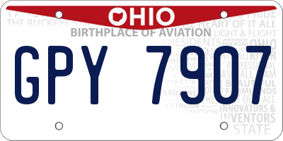 OH license plate GPY7907