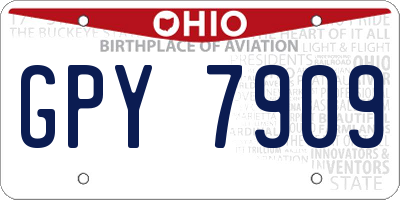 OH license plate GPY7909