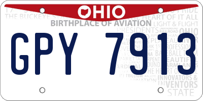 OH license plate GPY7913