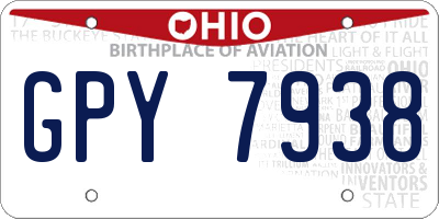 OH license plate GPY7938