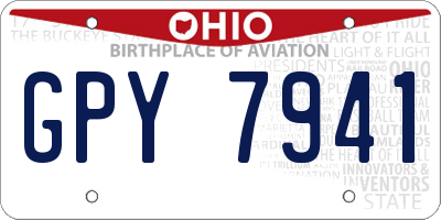 OH license plate GPY7941