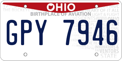 OH license plate GPY7946