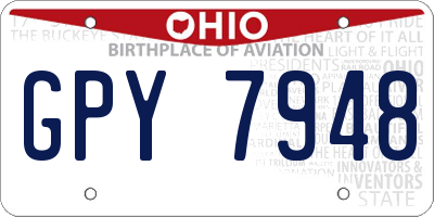 OH license plate GPY7948