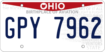 OH license plate GPY7962