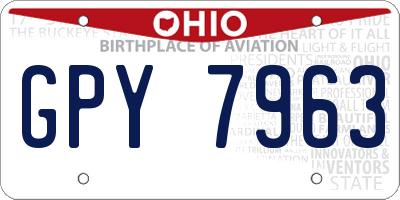 OH license plate GPY7963
