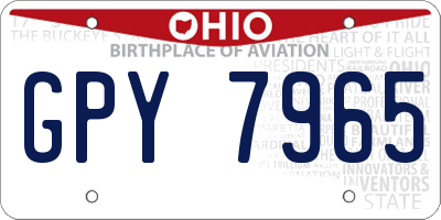 OH license plate GPY7965